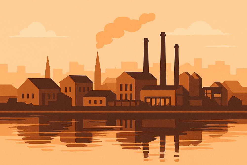 Abstract illustration of a modern city skyline representing Manchester